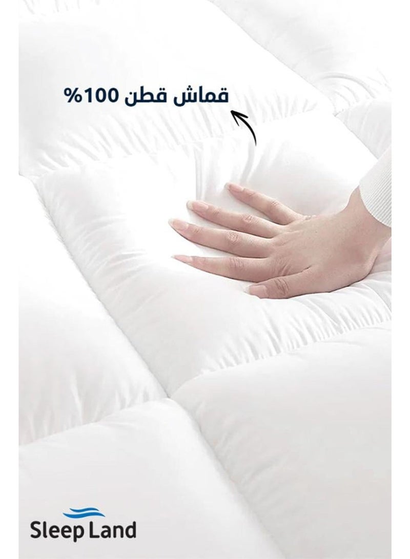 SleepLand 100% Cotton Hotel Mattress Topper 200x200 cm - Image 3